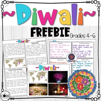 Diwali reading comprehension, poster presentation, and art project freebie.