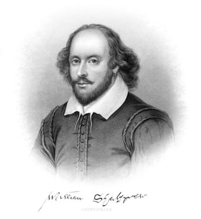 Portrait of William Shakespeare, playwright of Macbeth and dozens of other plays.