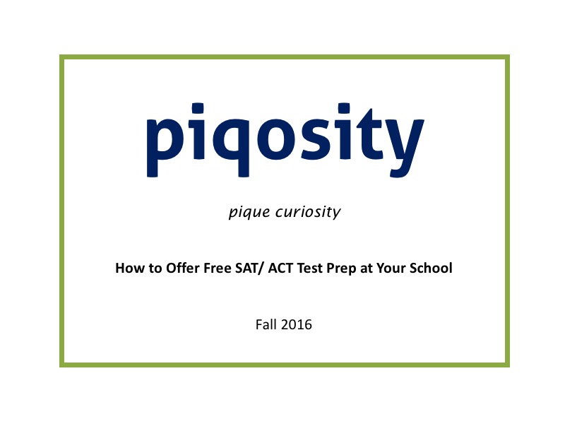 Piqosity for Schools