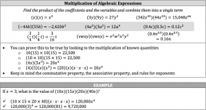multiplicationof algebraic expressions
