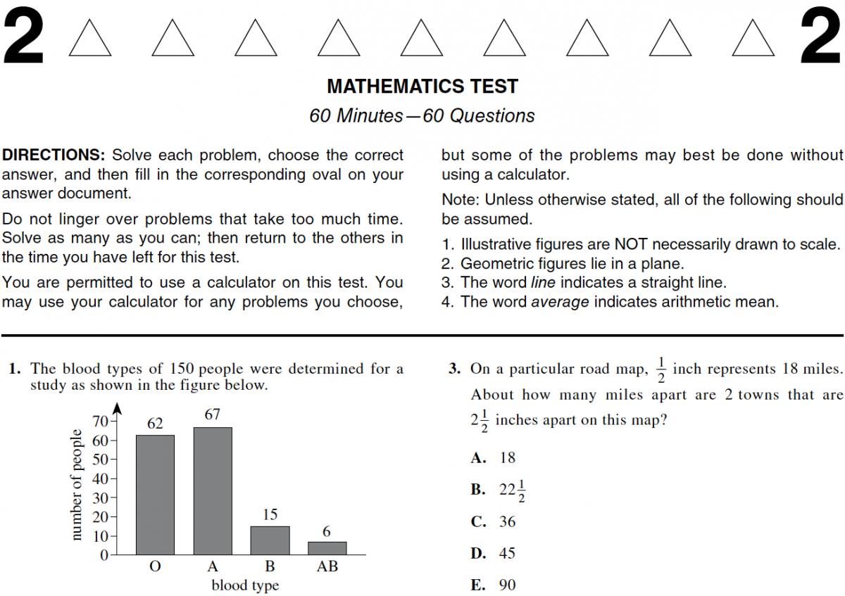 Answer Explanations To The Previously Released 2015 18 ACT Math Test Piqosity Adaptive