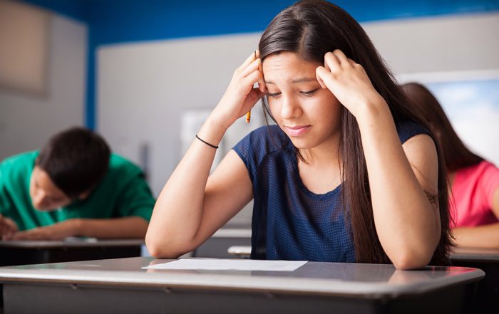 Stressed ISEE student