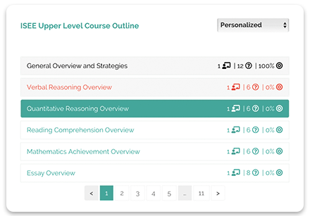 Screenshot of Piqosity Virtual Tutor Personalized Course Outline