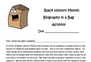 Assignment header for Biography in a Bag