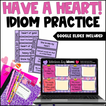 Idiom practice valentines day activity title card