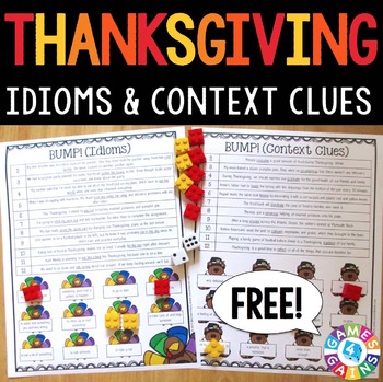 thanksgiving activities idioms and context clues