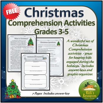 christmas activities english 4 reading comprehension