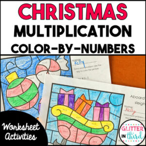 christmas activities math 1 color by numbers