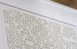 The text of the Gettysburg Address, inscribed on the Lincoln Memorial