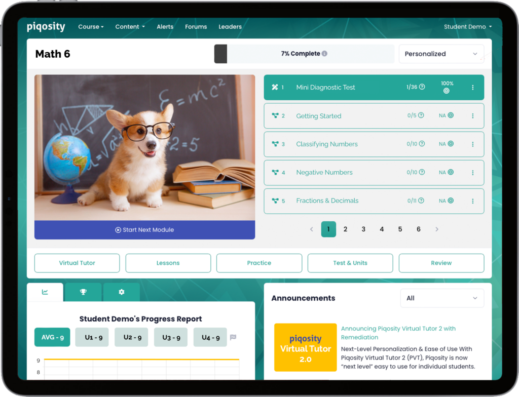 student-dashboard-math6-121024 Student dashboard for Math 6 with PVT 2
