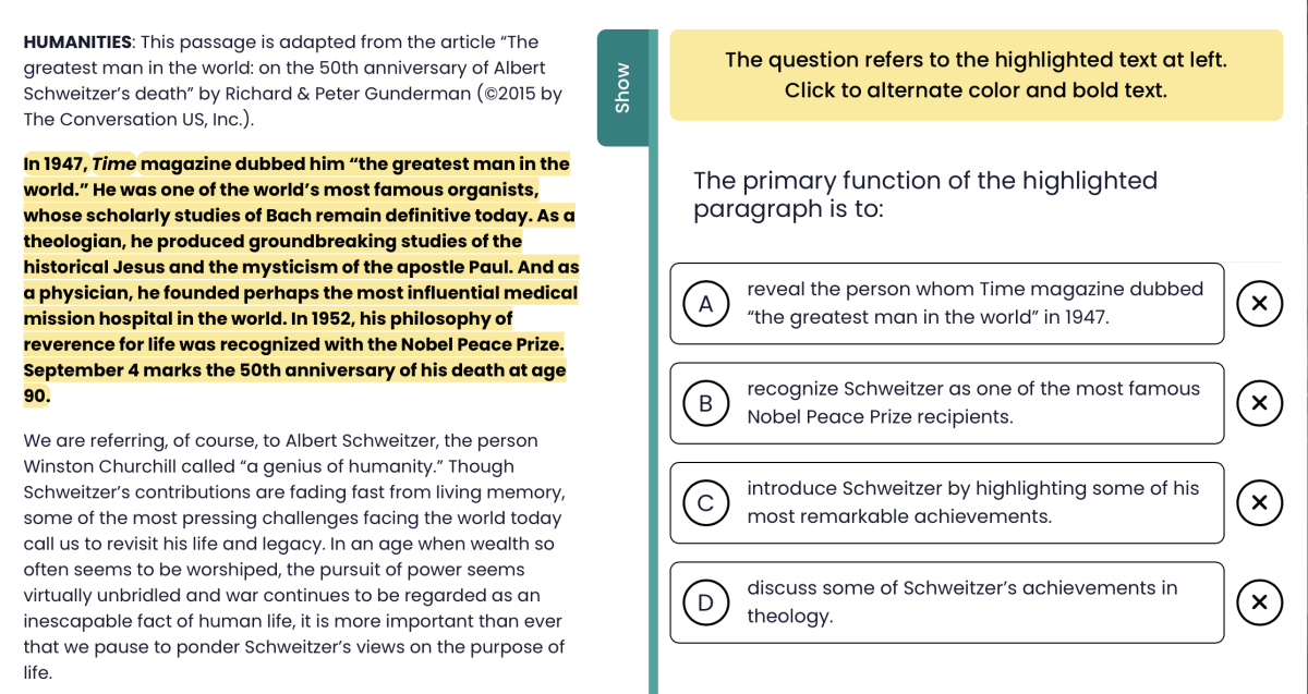 Question Example Reading Act What's Tested on the Reading Section of the ACT - Piqosity